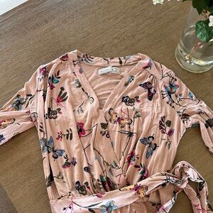 Abercrombie & Fitch Floral Wrap Blouse - Pink